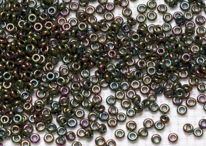 Бисер Япония DEMI 11/0 10г 0508 оливковый, металлизированный золотом ирис